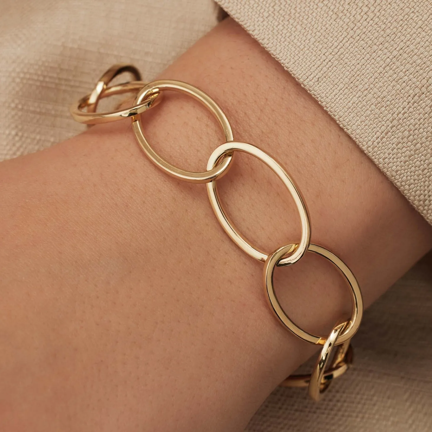 Isabel Bernard Aidee Annette 14 karaat gouden schakelarmband Cheap