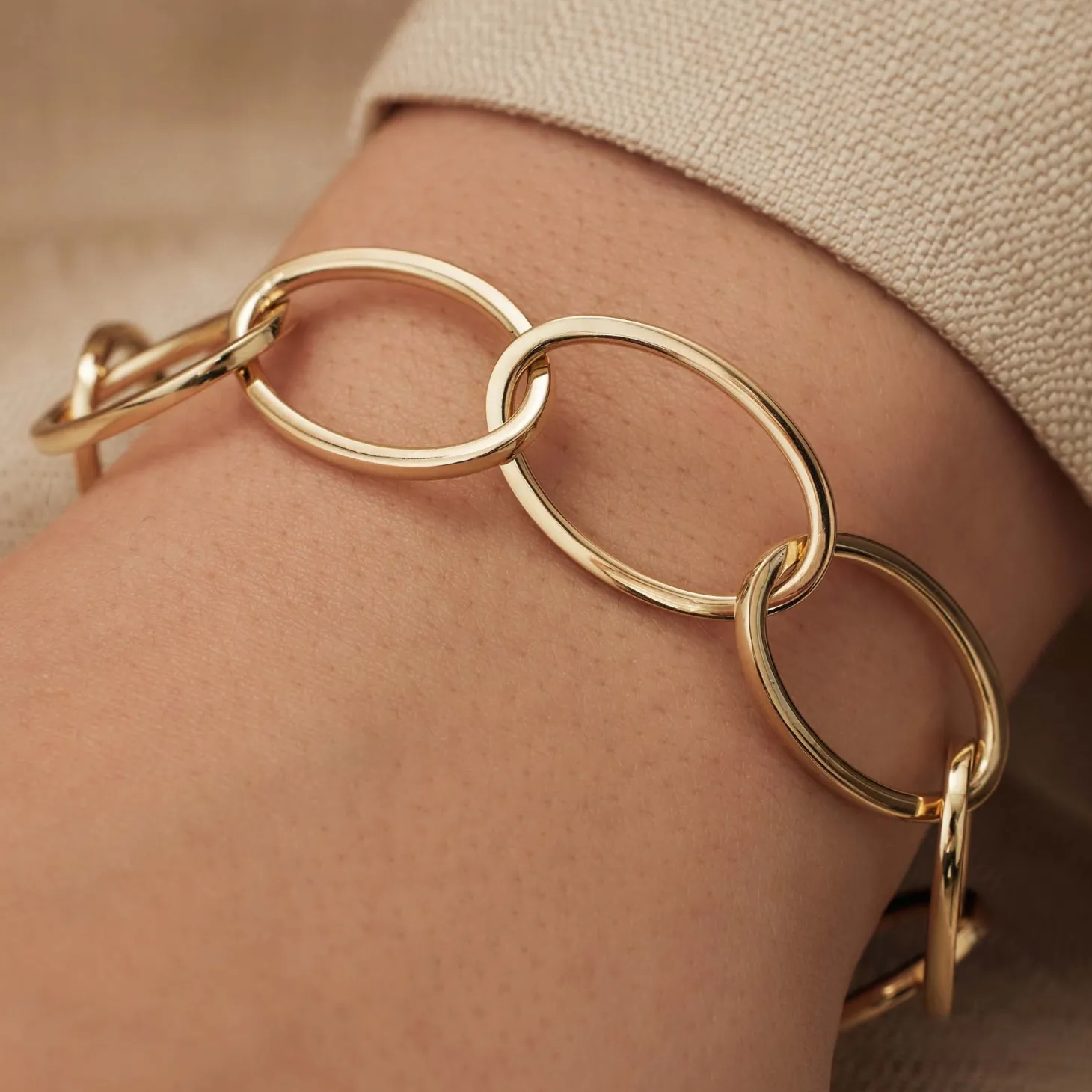 Isabel Bernard Aidee Annette 14 karaat gouden schakelarmband Cheap