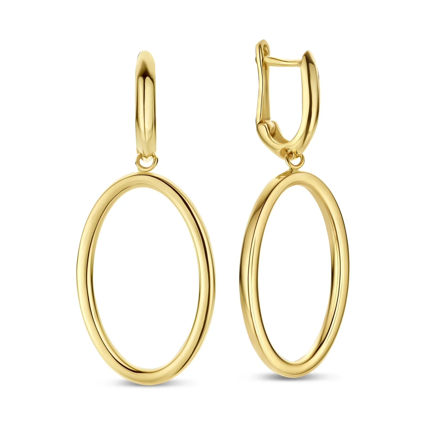 Isabel Bernard Aidee Annette 14 karaat gouden schakel oorhangers Sale