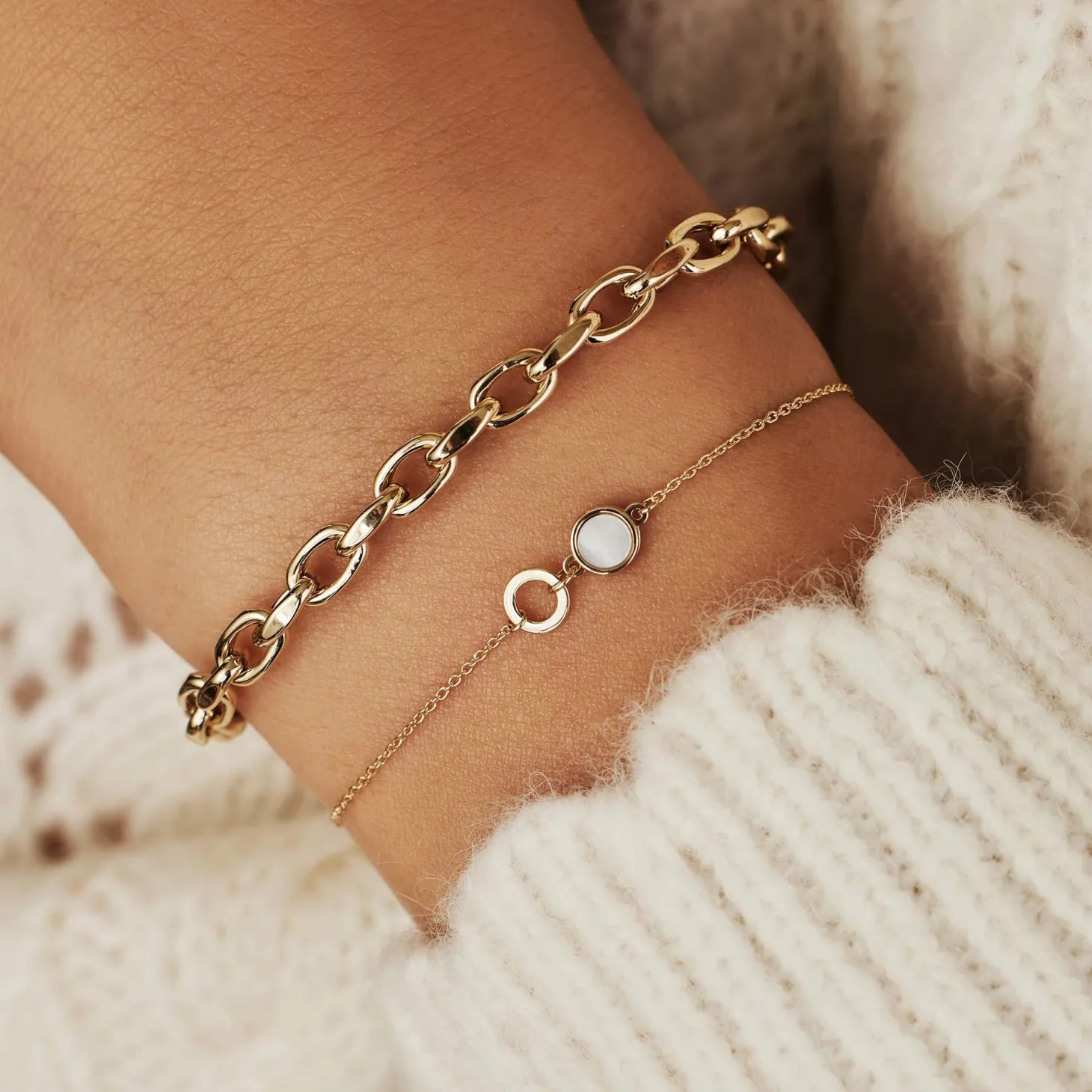 Isabel Bernard Aidee Camille 14 karaat gouden schakelarmband Best Sale