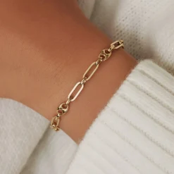 Isabel Bernard Aidee Demie 14 karaat gouden schakelarmband Online