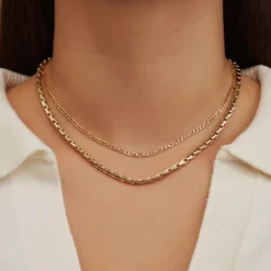 Isabel Bernard Aidee Gigi 14 karaat gouden collier met schakels Clearance
