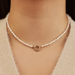 Isabel Bernard Aidee Marissa 14 karaat gouden collier met zoetwaterparels Sale