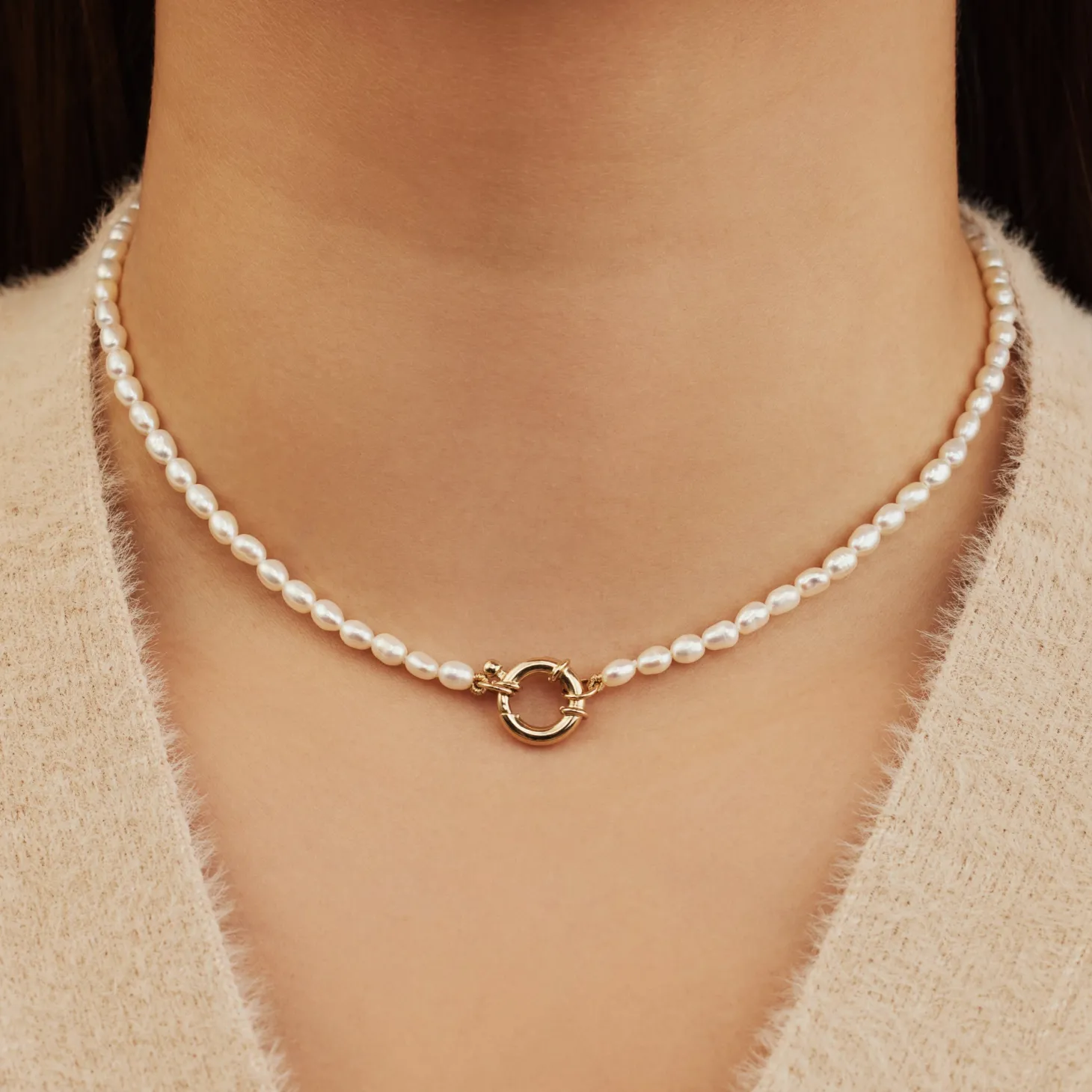 Isabel Bernard Aidee Marissa 14 karaat gouden collier met zoetwaterparels Sale