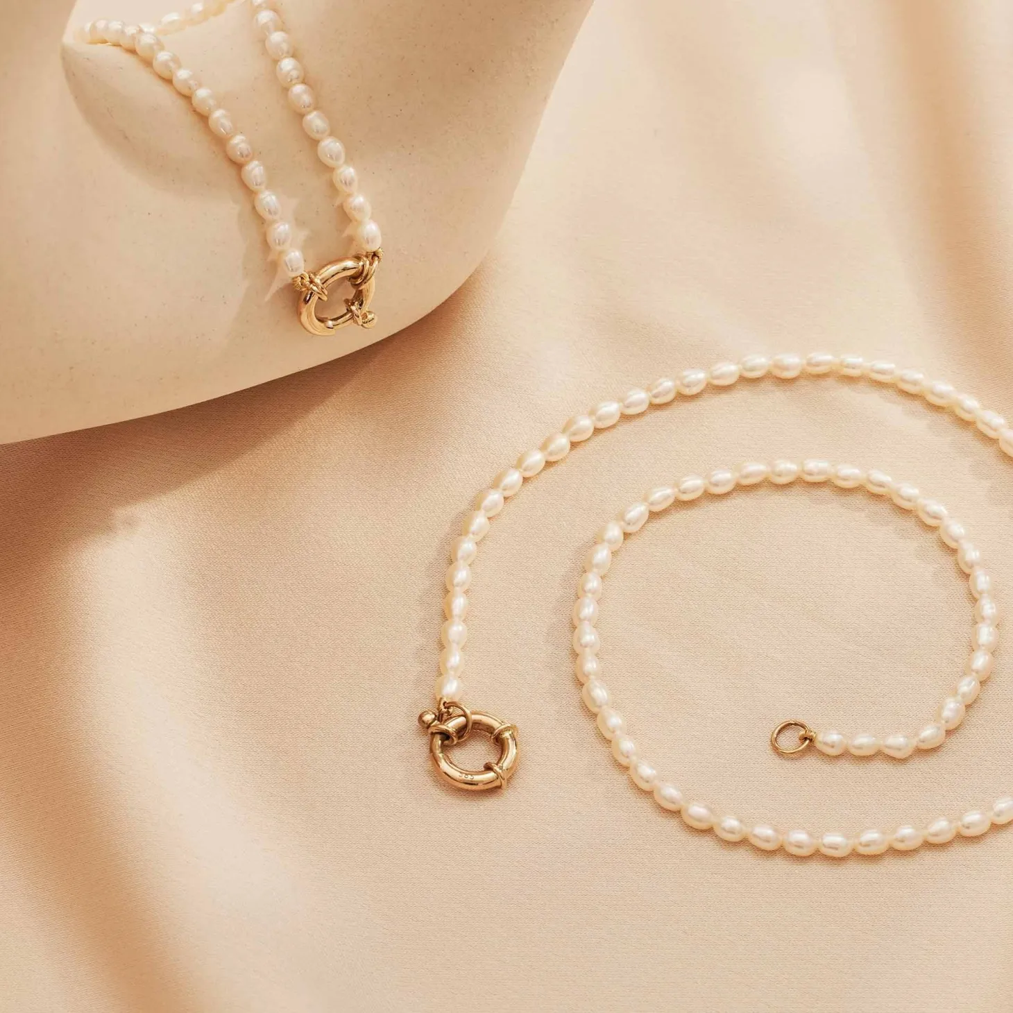 Isabel Bernard Aidee Marissa 14 karaat gouden collier met zoetwaterparels Sale