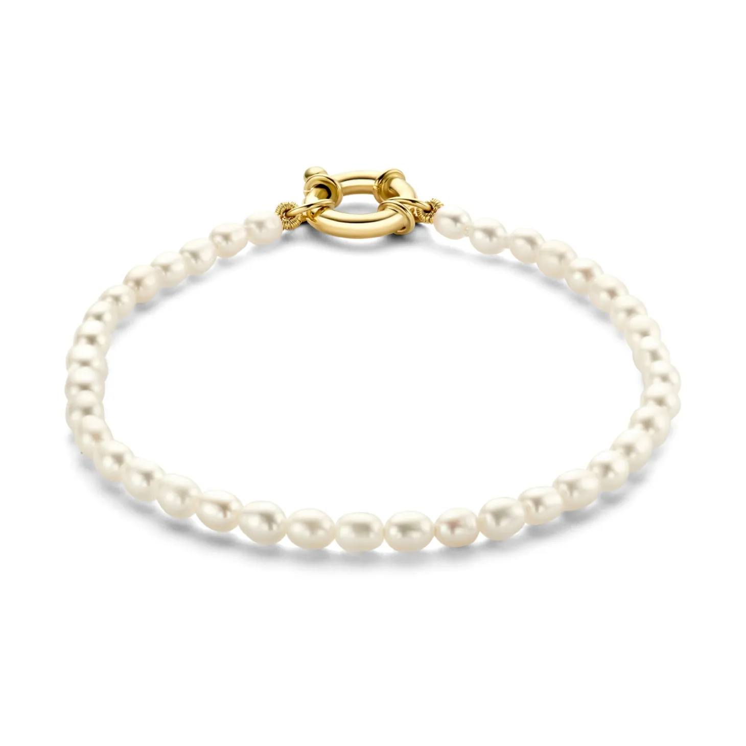 Isabel Bernard Aidee Marissa 14 karaat gouden armband met zoetwaterparels Cheap