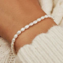 Isabel Bernard Aidee Marissa 14 karaat gouden armband met zoetwaterparels Cheap