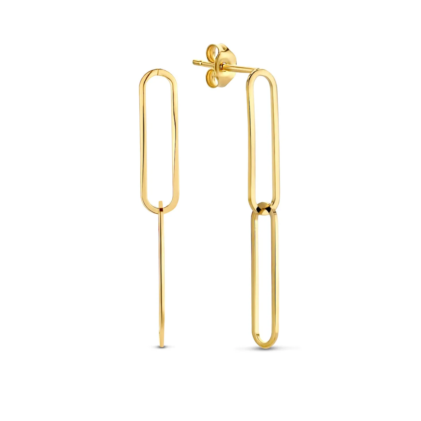 Isabel Bernard Aidee Odile 14 karaat gouden oorhangers met schakels New