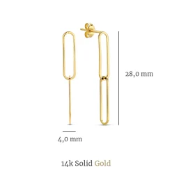 Isabel Bernard Aidee Odile 14 karaat gouden oorhangers met schakels New