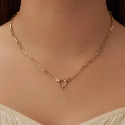 Isabel Bernard Aidee Odile 14 karaat gouden schakelketting Outlet