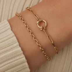 Isabel Bernard Aidee Odile 14 karaat gouden schakelarmband Sale