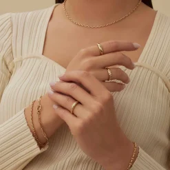 Isabel Bernard Aidee Odile 14 karaat gouden schakelarmband Sale