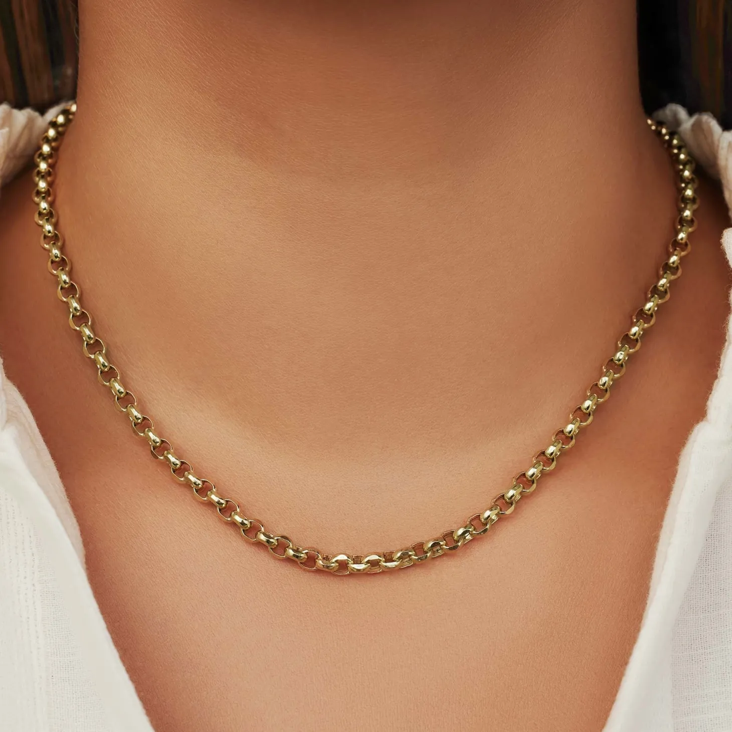 Isabel Bernard Aidee Pauline 14 karaat gouden collier met schakels Sale