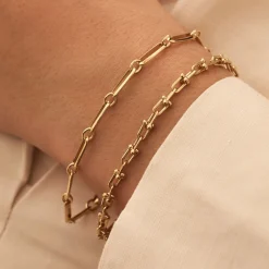 Isabel Bernard Aidee Raissa 14 karaat gouden schakelarmband Clearance