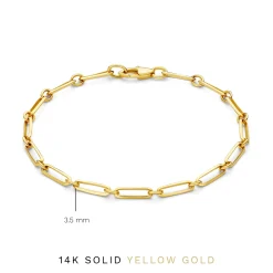 Isabel Bernard Aidee Raissa 14 karaat gouden schakelarmband Clearance