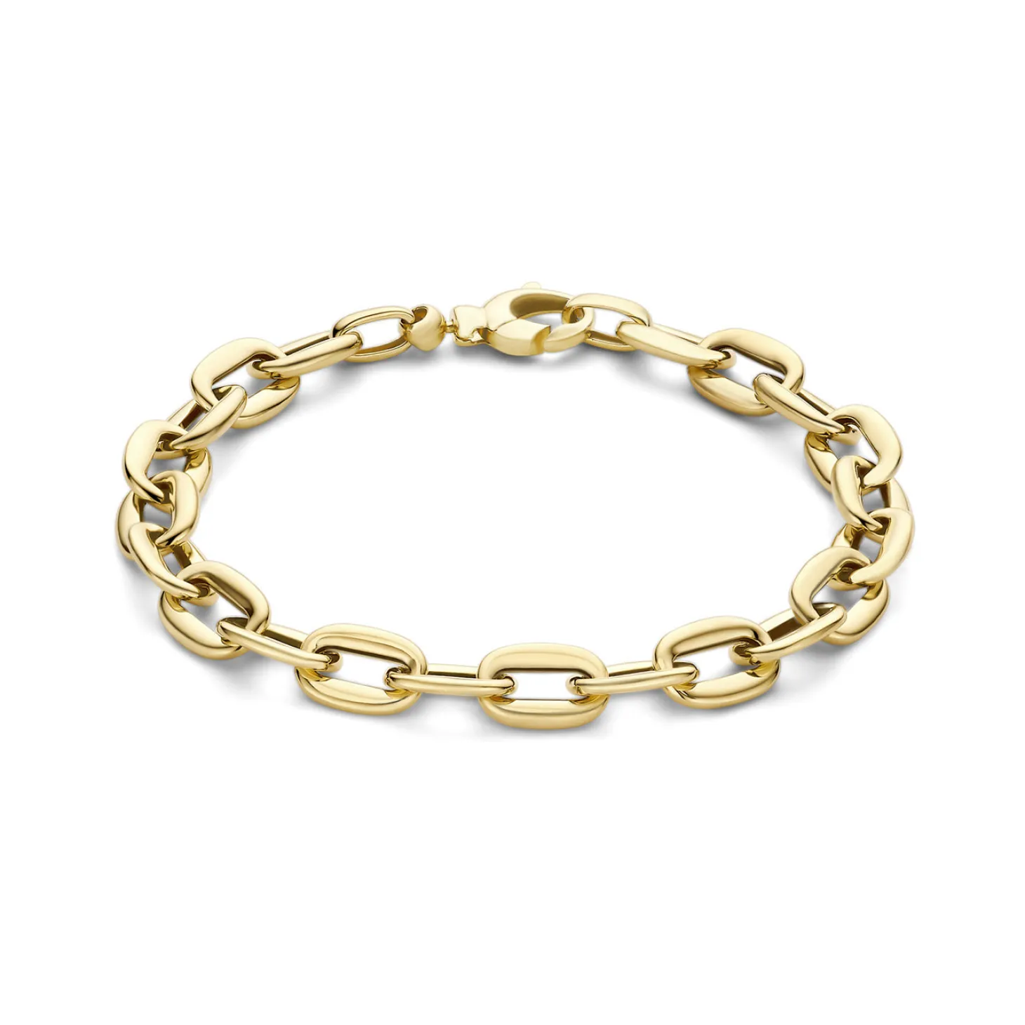 Isabel Bernard Aidee Ìrene 14 karaat gouden schakelarmband met ronde schakels Online