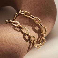 Isabel Bernard Aidee Ìrene 14 karaat gouden schakelarmband met ronde schakels Online