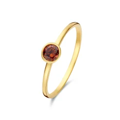 Isabel Bernard Baguette Brune 14 karaat gouden ring met bruine zirkonia steen Online