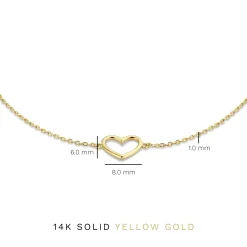 Isabel Bernard Belleville Amore 14 karaat gouden armband met hartje Best Sale