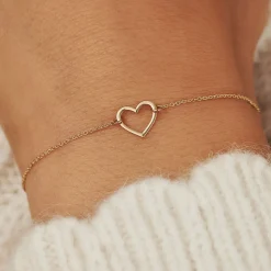 Isabel Bernard Belleville Amore 14 karaat gouden armband met hartje Cheap