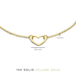 Isabel Bernard Belleville Amore 14 karaat gouden armband met hartje Cheap