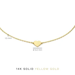 Isabel Bernard Belleville Amore 14 karaat gouden armband met hartje Sale