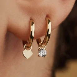 Isabel Bernard Belleville Amore 14 karaat gouden creolen met hartje Cheap