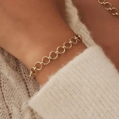 Isabel Bernard Belleville Axelle 14 karaat gouden schakelarmband Online
