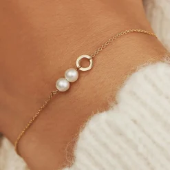 Isabel Bernard Belleville Luna 14 karaat gouden armband met zoetwaterparels Flash Sale