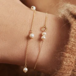 Isabel Bernard Belleville Luna 14 karaat gouden armband met zoetwaterparels Flash Sale