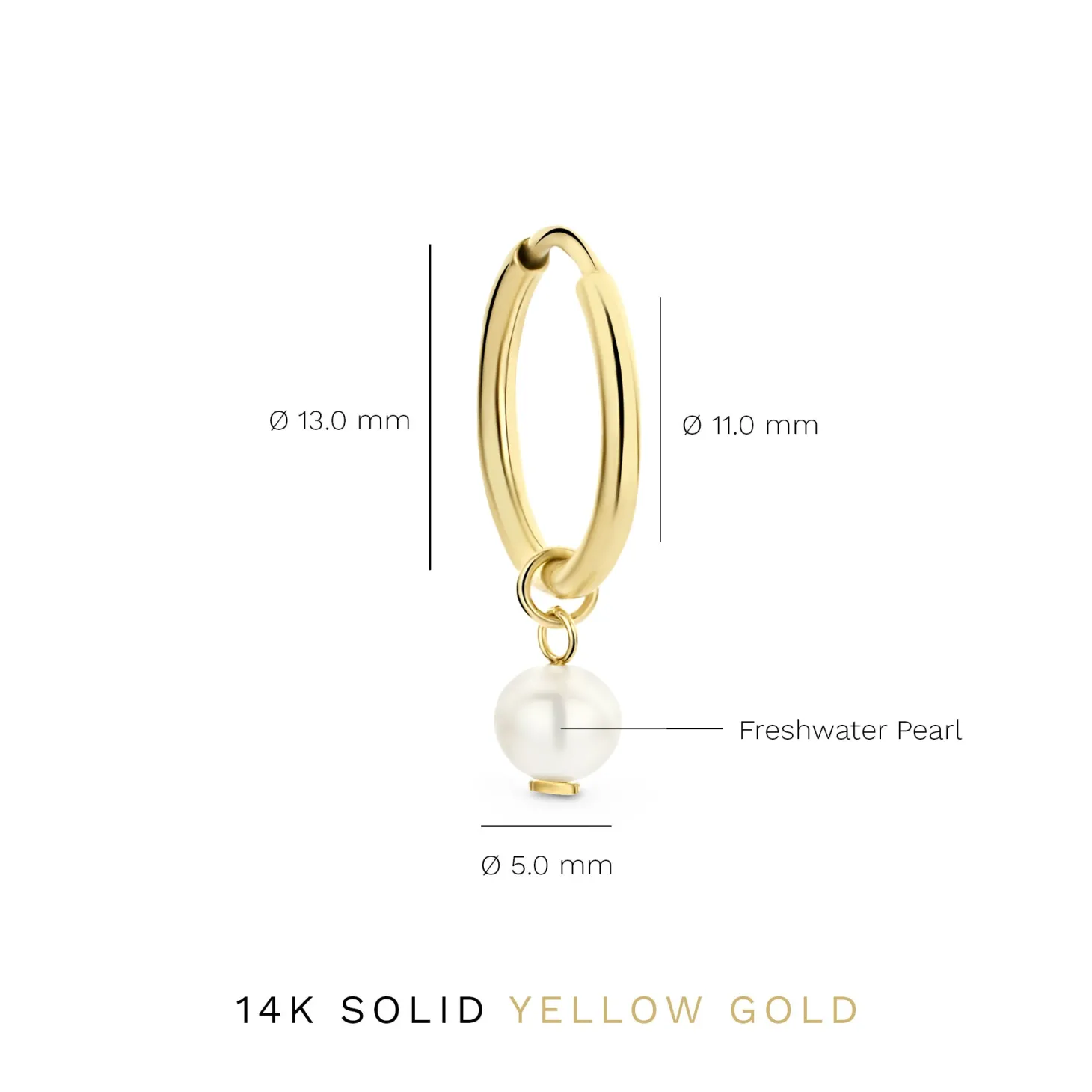 Isabel Bernard Belleville Luna 14 karaat gouden creolen met zoetwaterparel Outlet