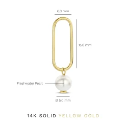 Isabel Bernard Belleville Luna 14 karaat gouden oorknoppen met zoetwaterparel Best Sale
