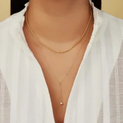 Isabel Bernard Belleville Luna 14 karaat gouden collier met zoetwaterparel Cheap