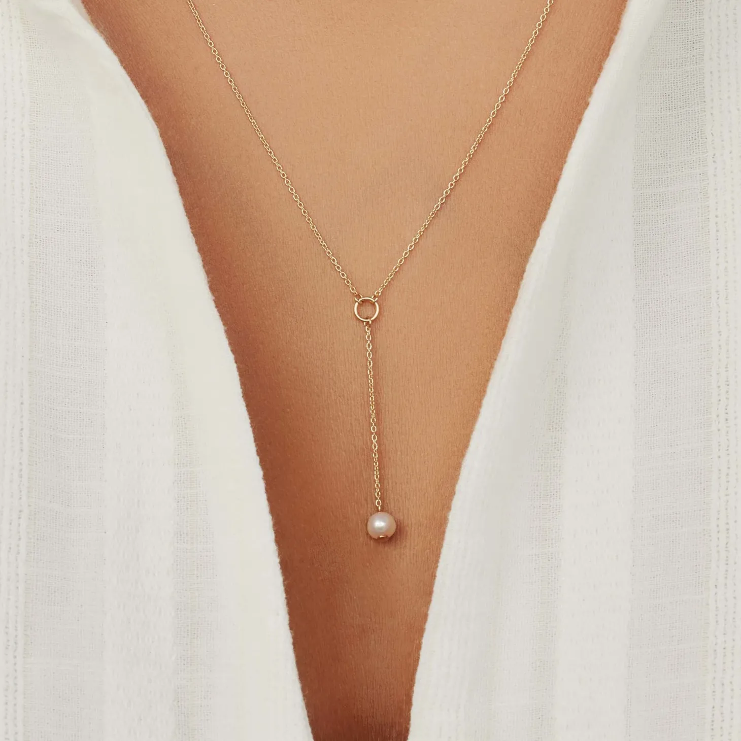 Isabel Bernard Belleville Luna 14 karaat gouden collier met zoetwaterparel Cheap