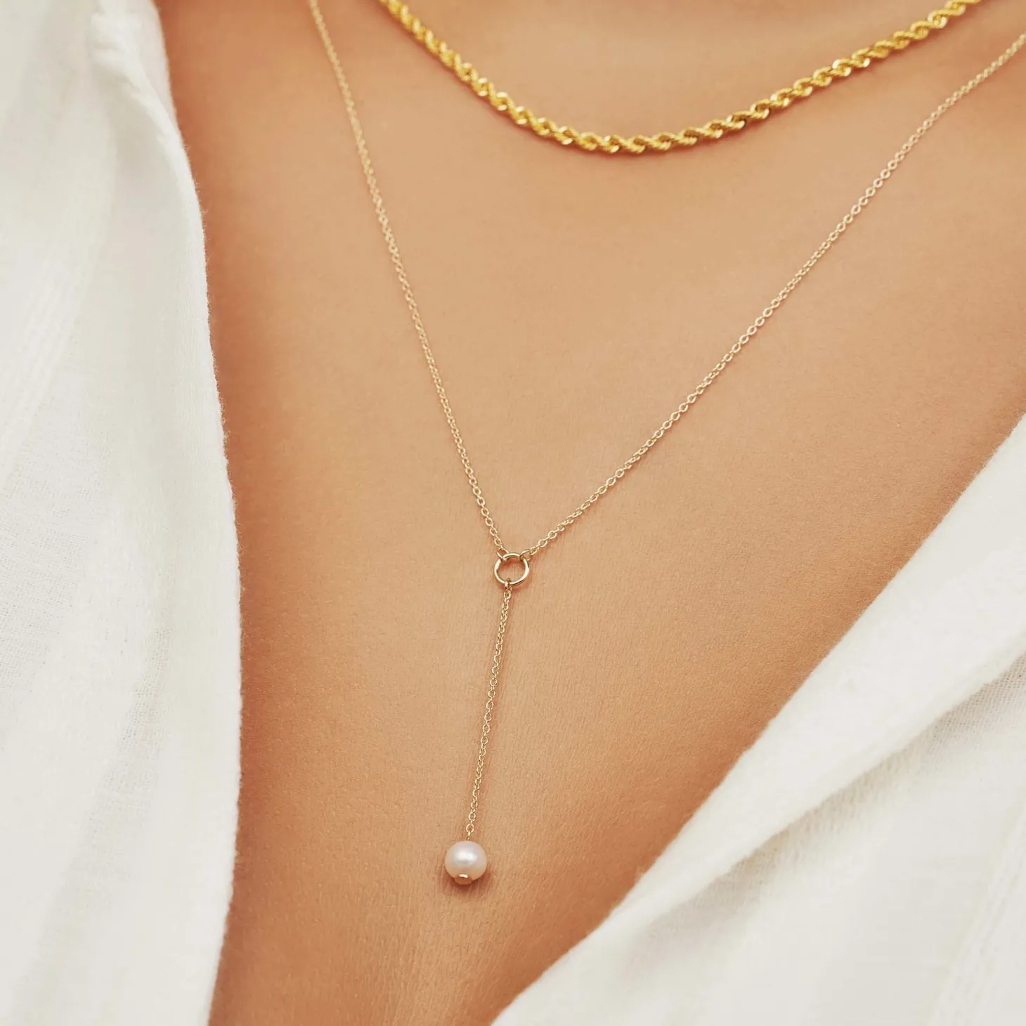 Isabel Bernard Belleville Luna 14 karaat gouden collier met zoetwaterparel Cheap