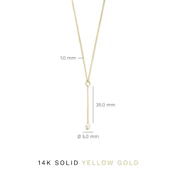 Isabel Bernard Belleville Luna 14 karaat gouden collier met zoetwaterparel Cheap