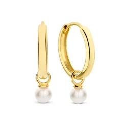Isabel Bernard Belleville Luna 14 karaat gouden creolen met zoetwaterparel Flash Sale