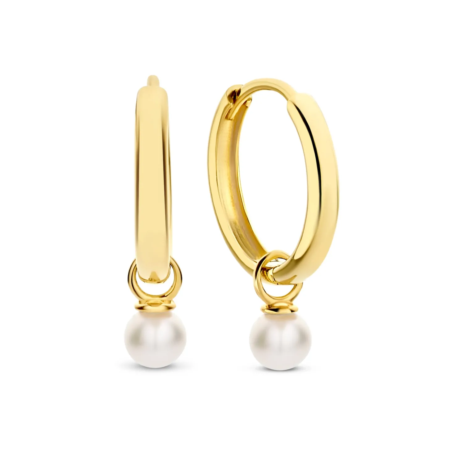 Isabel Bernard Belleville Luna 14 karaat gouden creolen met zoetwaterparel Flash Sale
