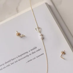 Isabel Bernard Belleville Noémi 14 karaat gouden armband met zoetwaterparels Cheap