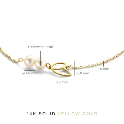 Isabel Bernard Belleville Noémi 14 karaat gouden armband met zoetwaterparels Cheap