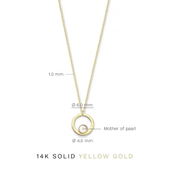 Isabel Bernard Belleville Nova 14 karaat gouden collier met parelmoer Hot
