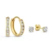 Isabel Bernard Cadeau d'Isabel 14 karaat gouden oorbellen set met zirkonia steentjes Flash Sale