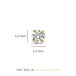 Isabel Bernard Cadeau d'Isabel 14 karaat gouden oorbellen set met zirkonia steentjes Flash Sale