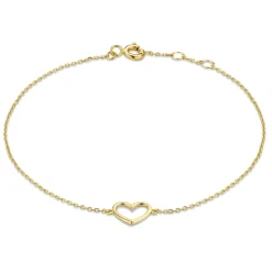 Isabel Bernard Cadeau d'Isabel 14 karaat gouden collier en armband giftset met hartje Discount