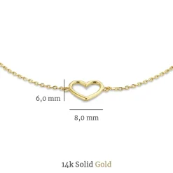 Isabel Bernard Cadeau d'Isabel 14 karaat gouden collier en armband giftset met hartje Discount