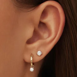 Isabel Bernard Cadeau d'Isabel 14 karaat gouden oorbellen set met zirkonia steentjes Flash Sale
