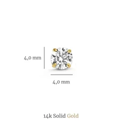 Isabel Bernard Cadeau d'Isabel 14 karaat gouden oorbellen set met zirkonia steentjes Flash Sale
