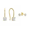 Isabel Bernard Cadeau d'Isabel 14 karaat gouden oorbellen set met zirkonia steentjes Cheap