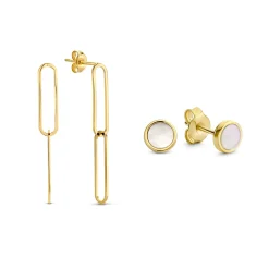 Isabel Bernard Cadeau d'Isabel 14 karaat gouden oorbellen set met zoetwaterparels Fashion