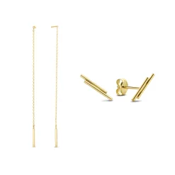 Isabel Bernard Cadeau d'Isabel 14 karaat gouden oorbellen set met staafjes Shop